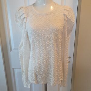 LOFT Cream Textured Women's Blouse